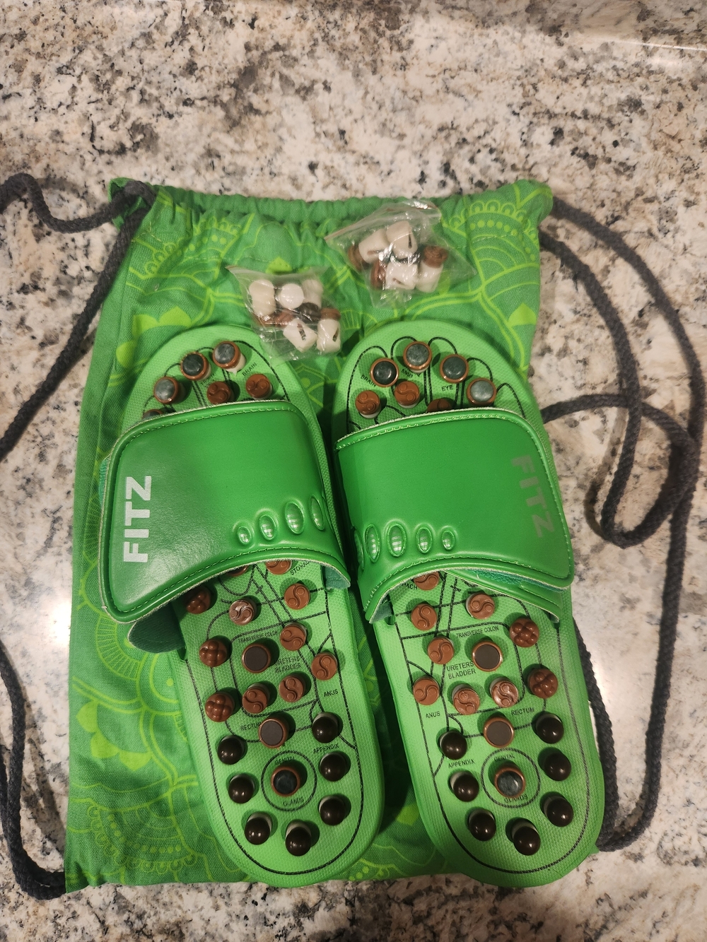 FITZ Lime Green Reflexology Massage Slides